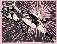 Fighting females as drawn by JMR!